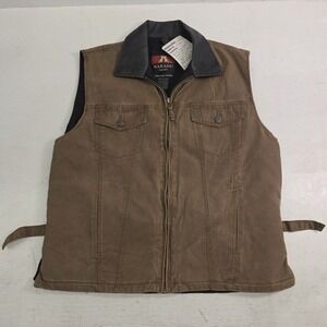 KAKADU Australia Gunn Worn Zip Leather Collar Conceal Carry Vest 8MV03 Mens Sz S